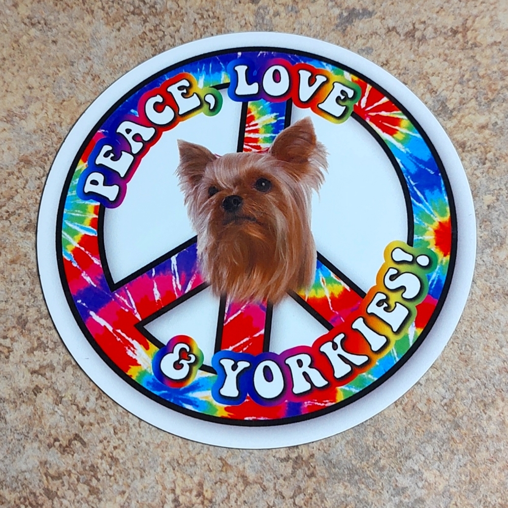 Peace, Love & Yorkies! Car Magnet NEW